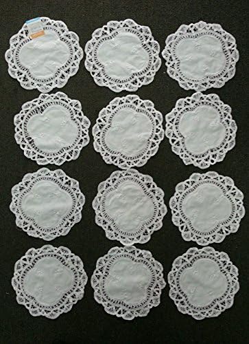 Battenburg Lace Doilies 100% Cotton Approximately 6" X 6" Round - 1 Dozen White