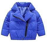 (トヨベイ)Toyobuy カジュアル 子供 中綿 コート アウター キッズ ブルゾン 女の子 厚手 ジャケット 男の子 ブルー 100