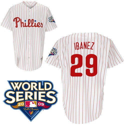 Philadelphia Phillies Replica Raul Ibanez Home Jersey w/2009 World Series Patch
