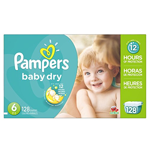 Pampers baby dry diapers economy pack plus, size 6, 128…