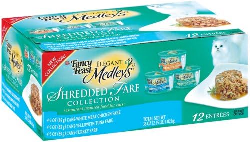 Fancy Feast Elegant Medleys for Cats, Shredded Fare Collection, 3-Ounce Cans (Pack of 24)