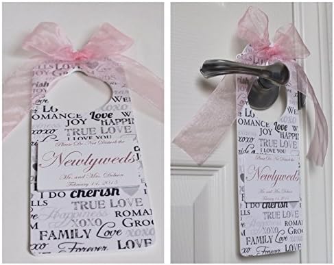 Custom Handmade Wedding Room Door Hanger for Newlyweds/Honeymooners/Just Married