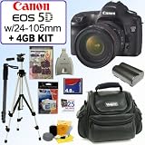 Buy Canon EOS 5D 12.8 MP Digital SLR Camera with EF 24-105mm f 4 L IS USM Lens + 4GB... by Canon