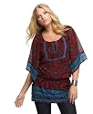 MM Couture by Miss Me Leaf Print Peasant Blouse