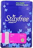 Stayfree Super Maxi Pads, 24 Count (Pack of 2)