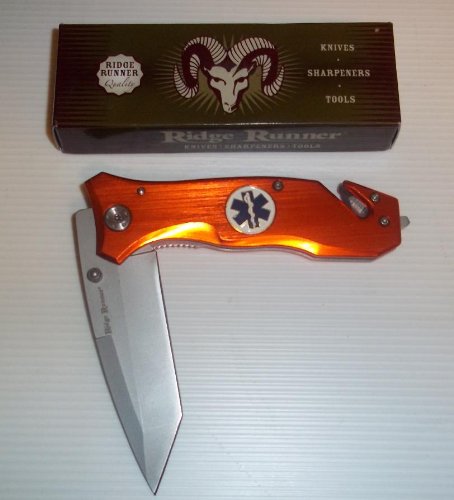 Ridge Runner Orange Tactical Rescue Folding Knife