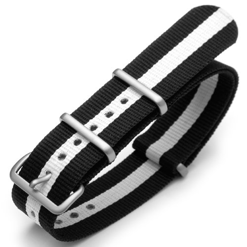 20mm G10 Nato James Bond Heavy Nylon Strap Brushed Buckle J27