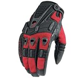 ICON TARMAC V.3 MOTORCYCLE GLOVES - V3 - RED - LARGE - NEW