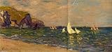Hand Made Oil Reproduction - Claude Monet - 32 x 16 inches - Sailboats at Sea, Pourville