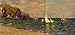 Hand Made Oil Reproduction - Claude Monet - 32 x 16 inches - Sailboats at Sea, Pourville