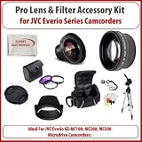 5124AUzXaPL. SL160  2 Lens & Filter Kit Accessory Kit For JVC Everio GZ MC100, MC200, MC500 Microdrive Camcorders: Includes 0.45x Wide Angle Macro Lens, 2x Telephoto Lens, 3 Piece Fitler Kit (UV, Circular Polorizer, ND), Lens Hood, Lens Cap, Tripod, Case and more...