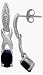10 Karat White Gold Created Sapphire Gemstone & Diamond Earrings
