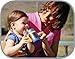 THERMOS FOOGO Vacuum Insulated Stainless Steel 7-Ounce Soft Spout Sippy Cup with Handles, Blue/Yellow