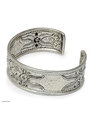 Sterling silver cuff bracelet, Petals