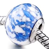 Pugster Blue White Turquoise European Beads Fits Pandora Chamilia Biagi Charm Bracelet