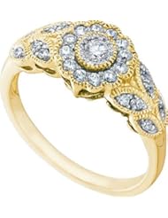 0.34CTW DIAMOND FLOWER RING
