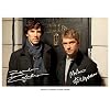 BENEDICT CUMBERBATCH & MARTIN FREEMAN SHERLOCK HOLMES SIGNED AUTOGRAPH PHOTO A4 12X8 INCHES PRINT POSTER