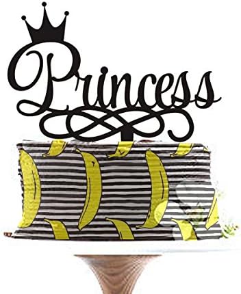 Princess Birthday Cake Topper,Crown Cake Topper,Personalized Cake Topper for Baby or Little Girl Birthday,Party Cake Topper.