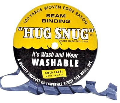 Vintage, Hug Snug Seam Binding 1/2" Wide Hug Snug 100 Percentage Woven-edge Rayon - Wash 'n Wear Made in USA, Select Color (1 Roll/ Pack) (NORDIC BLUE 831)