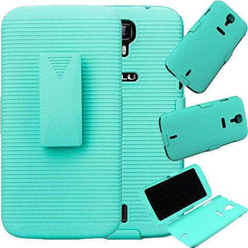 Studio 6.0 HD Case, SOGA® [Holster Combo Series] Slim Hard Armor Case with Kickstand and Swivel Belt Clip for BLU Studio 6.0 HD D650A (NOT Compatible With BLU STUDIO 6.0 LTE) - Teal