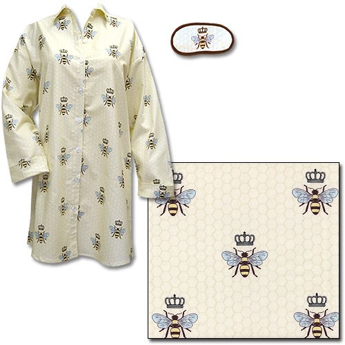 The Cat's Pajamas Queen Bee Flannel Nightshirt medium