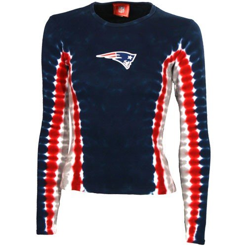 New England Patriots Navy Ladies Tie Dye Long Sleeve T-shirt