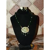 Traditional Rajasthani Thewa Necklace Earrings Set for Women From India