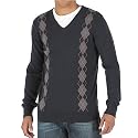 Ben Sherman Mens Daiquiri Argyle Knit Top Coal Marl