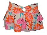 Split Bubblegum Floral Skirted Swim Coverup (Large)
