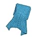 Mermaid Tail Blanket Girls Toys and Christmas Gifts Handmade Knitted Living Room Sofa Throws Perfect Birthday Present for Any Girls 55.18 Inch X 27.56 Inch (Kids-Sky Blue)