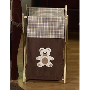 Buy Baby and Kids Clothes Laundry Hamper for Chocolate Teddy Bear Bedding by JoJo Designs now!