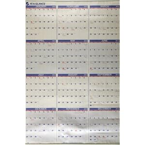 AT-A-GLANCE Recycled Yearly Wall Calendar Large Wall 2012 (PM12-28)