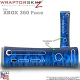 Fire Blue Skin by WraptorSkinz TM fits Original XBOX 360 Factory Faceplates ....