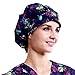 Outsport Print Scrub Caps Women Surgical Purple Hat Ponytail Multi Suitable