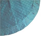 48 Shimmering Peacock Teal Christmas Tree Skirt With Diamond Sequin Design