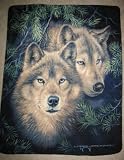 Larry Fanning Timber Mates Wolves Fleece Throw Blanket with Finished Edges