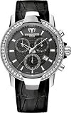 UF6 Technomarine Women’s 3-Hand Black Diamond Dial Diamond Bezel Watch # 609017 Indices