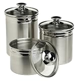 Pomerantz Beaded Stainless 3-piece Canister Set