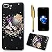 iPhone 7 Plus Case (5.5 inch)-MOLLYCOOCLE Handmade Bling Crystal Rhinestones Diamonds Clear Transparent PC Hard Shell Full Edge Protective Case Cover for iPhone 7 Plus & Clear HD Screen Protector