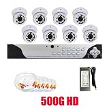 Complete Professional 8 Channel Real Time H.264 (500GB HD) DVR CCTV Indoor Security Camera Surveillance System Package with 8 Pack 1/3