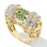 14K Gold Tsavorite & Diamond Ring