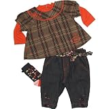catimini 'urban denim' denim pants with matching tunic and socks