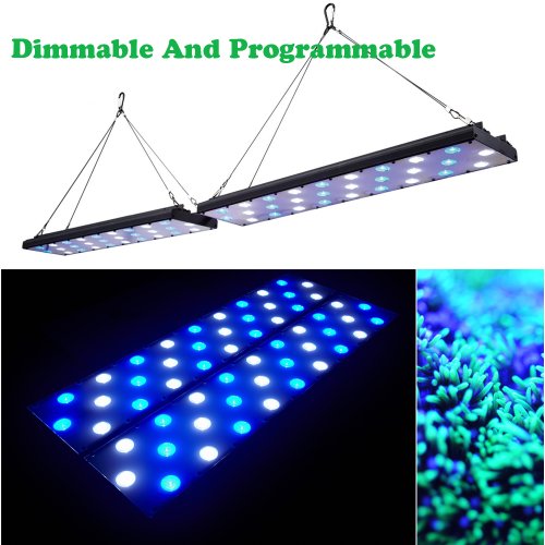 DSunY Unltra-Thin 15mm No Fan Noise Aquarium Light Fixture Reef Fish Tank Light/Reef Capable Light - Fit Any Size Of Tank