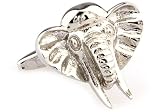 Silver Elephant Head Cufflinks Cuff Links