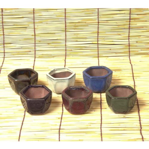 豆鉢(六角・深型)　青
