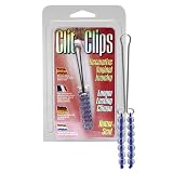 Clit Clip Bijou Intime pour vagin clitoris levres vaginales - Faux Piercing - bleu - env. 11 cm de longueur