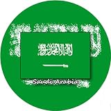 58mm Round Badge Style Keyring Saudi Arabia Flag