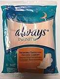 Always Infinity Pads Overnight with Wings, Unscented 3 count, Pack Of 14,(42 Total Pads)