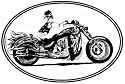 MOTORCYCLE GUY - Cruising Biker - Oval- Biker-Decal-Sticker - Can be used for Cars, Trucks, Notebooks etc.