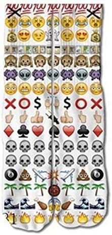 Emoji Socks Cute Unisex Tube Socks Cartoon Emoticon Hip Hop Hipster White